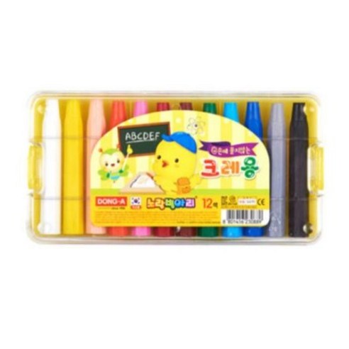 동아 노랑병아리 손에 묻지 않는 크레용, 12색, 4개