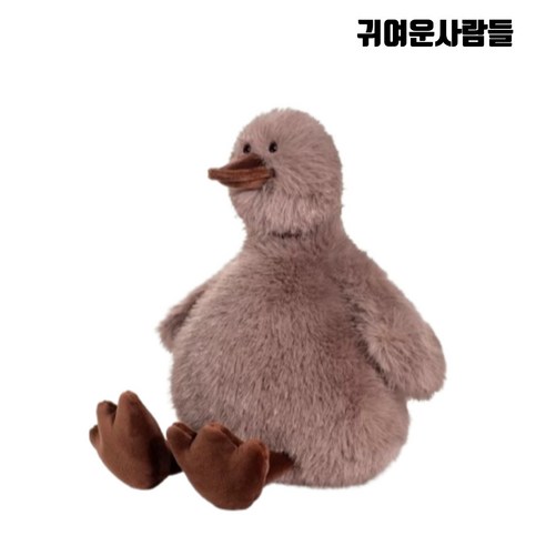 오리 애착인형 청둥오리 봉제인형 쿠션, 브라운, 30cm