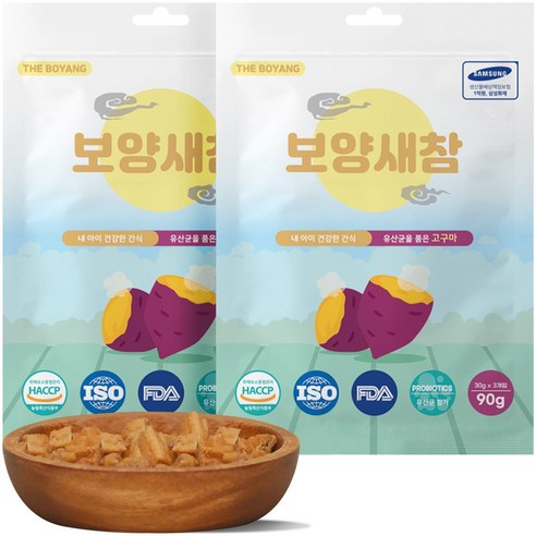 더보양 보양새참 강아지 수제간식, 고구마+유산균, 90g, 2팩