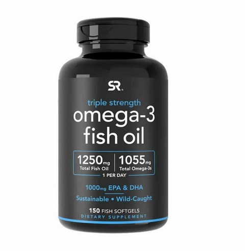 스포츠리서치 트리플 스트렝스 오메가-3 피쉬오일 1250mg 150 sg Sports Research Triple Strength Omega-3 Fish Oil 1250, 150정, 1개