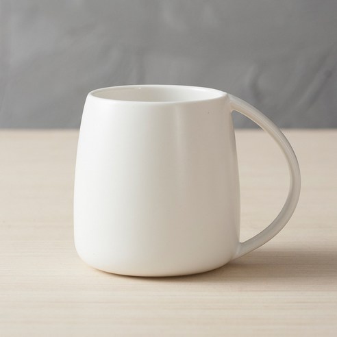 [다나에]대용량 손잡이가있는 세라믹 머그잔, 계란 모양-흰색, 301-400ml
