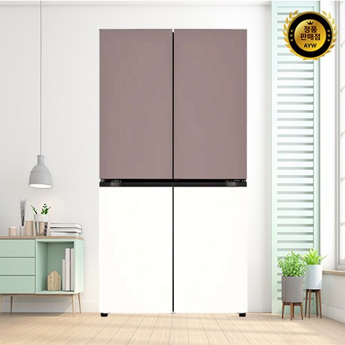 [색상선택형]LG전자 디오스 오브제컬렉션 4도어 냉장고 메탈 870L 방문설치, T873MKE111