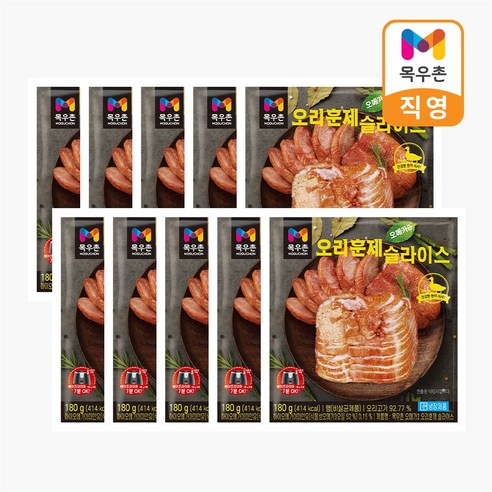 목우촌 오메가3 오리훈제 슬라이스, 20개, 180g