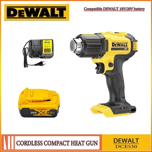 무선 히트건 열 수축 포장 리튬 배터리 도구 20V 에어건 DEWALT DCE530 18V, 6.B4.0Ah-1PCS, 1개