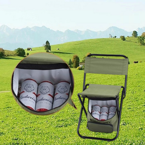 패로성 캠핑 의자 다기능 아웃도어 릴렉스 접이식 캠핑 의자+아이스박스, 1개, 블랙
