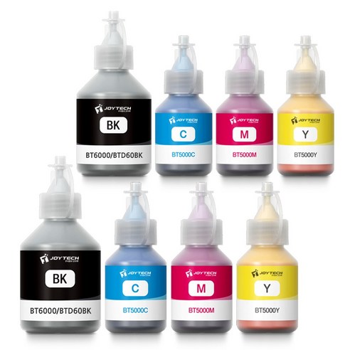 잉크다파라 브라더 호환 BT6000 BTD60BK BT5000 무한 잉크 세트 DCP-T720DW T520W T220, 검정+파랑+빨강+노랑, 1개