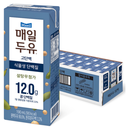 매일유업 매일두유 고단백, 190ml, 120개