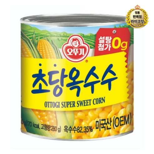 오뚜기 수퍼스위트콘(초당옥수수) 무가당 340g, 1개