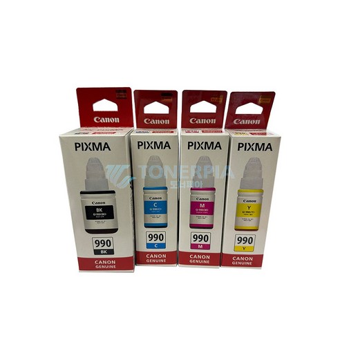 캐논 GI-990 BK 잉크 G3910 G3900 G2910 G2900 G4900, 4색세트, 1세트