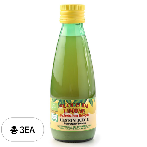 유로푸드 유기농 레몬쥬스, 250ml, 3개