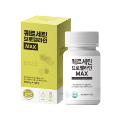 브로멜라인 파인애플 효소 파파인 퀘르세틴 100 % 식약청 HACCP 인증, 1개, 60정 Best Top5 12 웰빙곳간 퀘르세틴 브로멜라인 120정 4개월분 효소 효능 추천 선물, 1개