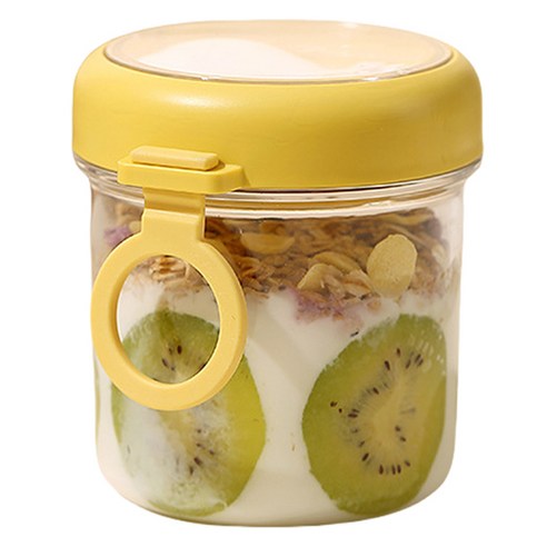 브랙퍼스트 1단 컵 도시락 530ml, 옐로, 1개
