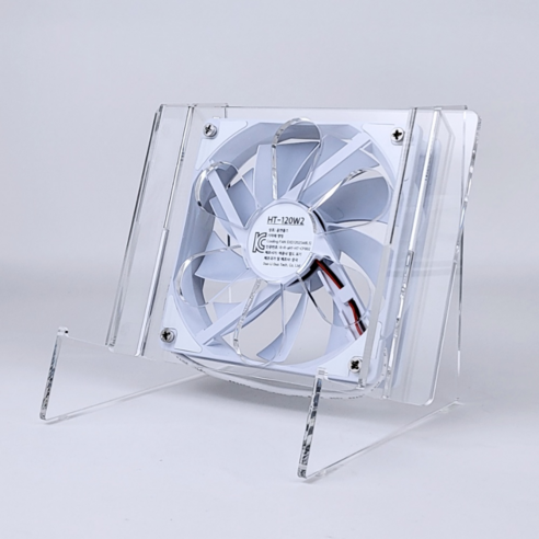 홈앤툴즈 고급 공유기 USB 쿨링팬 쿨러 아크릴 (스탠드), 화이트스퀘어