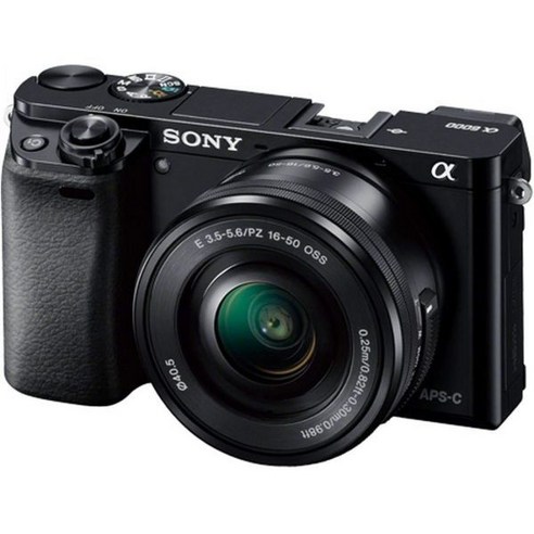 Sony 소니 알파 a6000 미러리스 디지털 카메라(16~50mm 렌즈 포함) 24MP(화이트)(인증 리퍼브), Black_w/ 16-50mm | Base DSLR