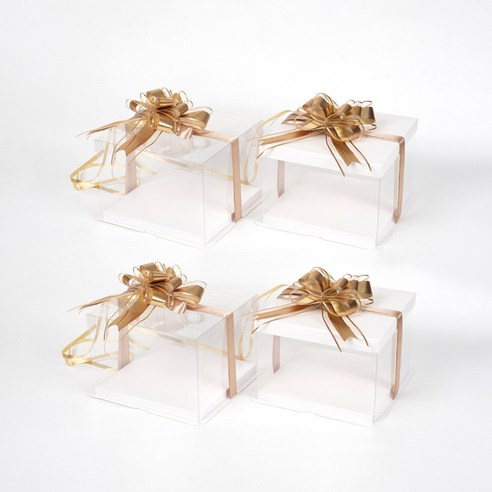 star starred 투명 케이크 상자 혼합 뚜껑 올인클루시브, 스몰(1호 1단) 4개(흰2 투명2 뚜껑), 1세트