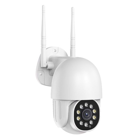 Monland PT202 2MP 1080P 양방향 음성 야외 방수 모션 감지 및 자동 추적 감시 카메라 EU 플러그, 하얀, ABS