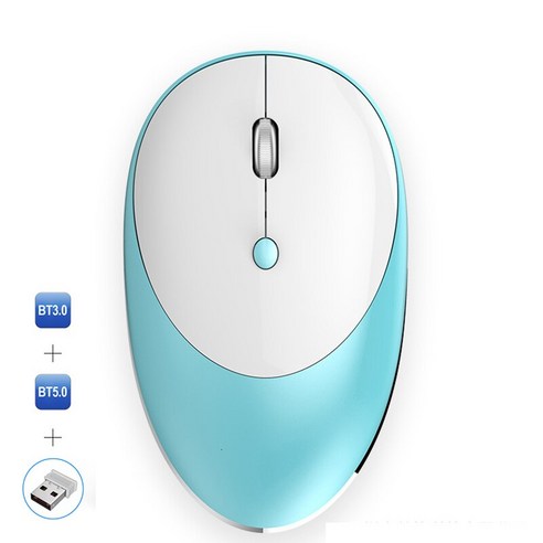 [시요] 3.0/5.0 블루투스 무선 충전식 무소음 마우스 블루투스 2.4GHz USB 마우스 노트북 pc용, blue, 러시아