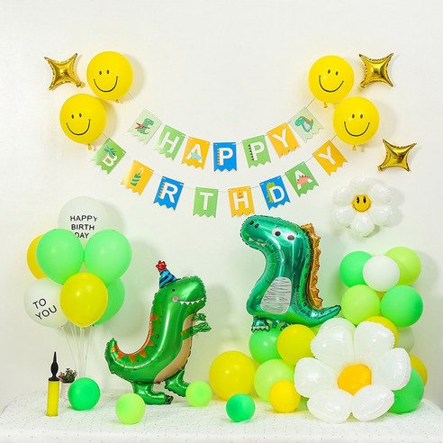 [피앤비유니티]스마일데이지 공룡생일세트, 01)스마일데이지 공룡생일세트-익살공룡과 고깔공룡