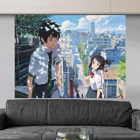 스노우드림 캐릭터 만화 너의 이름 태피스트리 벽걸이 패브릭 포스터, 옵션3, 옵션15