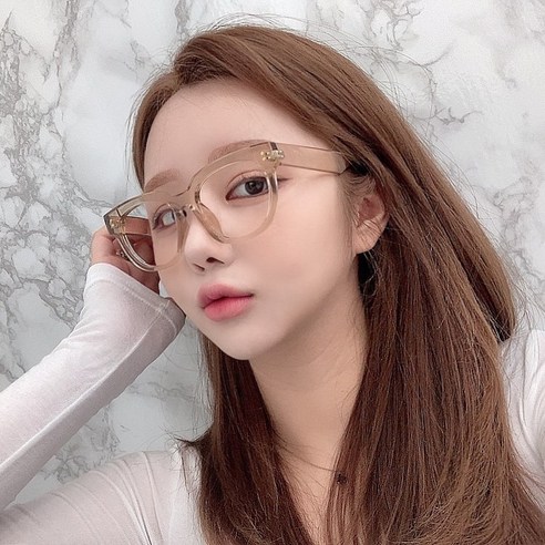 VANANA2 남녀공용 뿔테 베이지 투명 안경테
