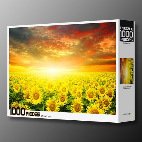 (PS) 직소 퍼즐, 1000피스, 해바라기 들판 일몰, 1개