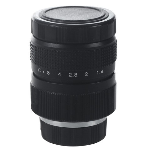 AFBEST C 마운트 카메라용 텔레비전 TV 렌즈/CCTV 렌즈 25mm F1.4 in Black, 검정