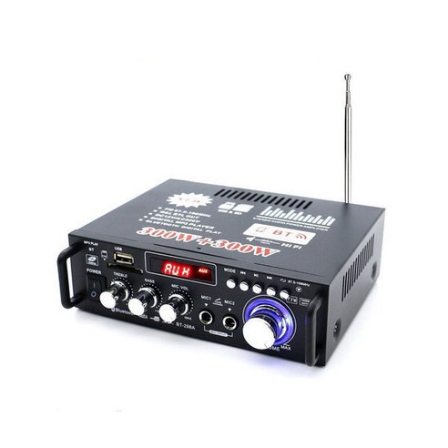 블루투스 HIFI 미니 뮤직 파워 앰프 스피커 BT-298A, 블랙