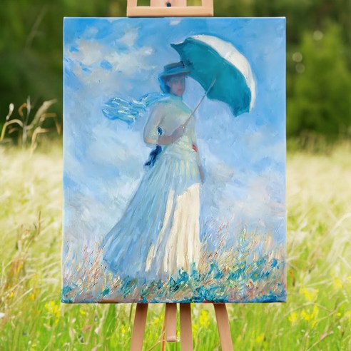 Solvregn DIY 명화그리기 모네 그리기 40cm X 50cm, 파라솔을 든 여인 오른쪽얼굴 - 모네, 1개