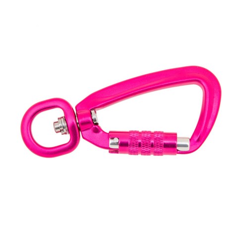Carabiner D-링 키 체인 클립 후크 야외 하이킹 가방 버클 W/회전 링, 로즈 레드, {"수건소재":"마그네슘 알루미늄 합금"}