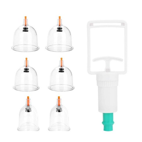 TOWEBOORY 부항 테라피 세트 6개 마사지용 중국 마사지 컵 부항 키트 진공 흡입 컵 마사지 부항 세트 셀룰라이트 감소 근육통 완화 건강 관리 부항 세트