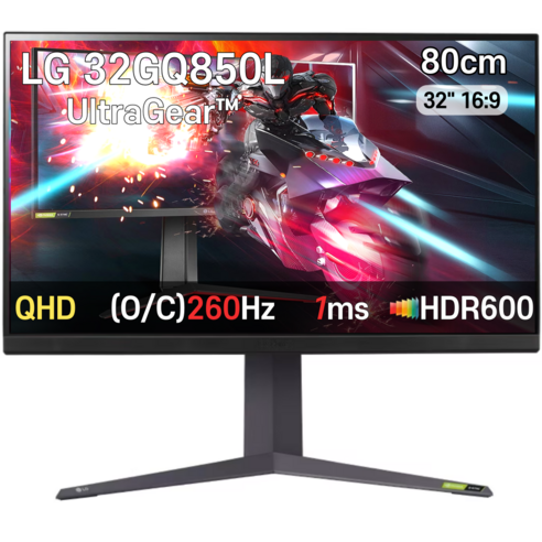 LG전자 울트라기어 게이밍모니터 32GQ850L 80cm 나노 IPS 240Hz 1ms QHD G-SYNC Compatible [당일발송], LG 울트라기어 32GQ850L, 2.택배발송