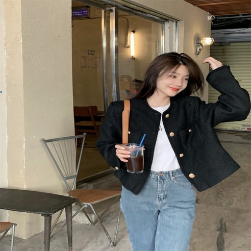 여성 빅사이즈트위드자켓 세트 추천상품 우보스 트위드자켓 간절기 라운드: 가을날의 따뜻함과 스타일이 하나로