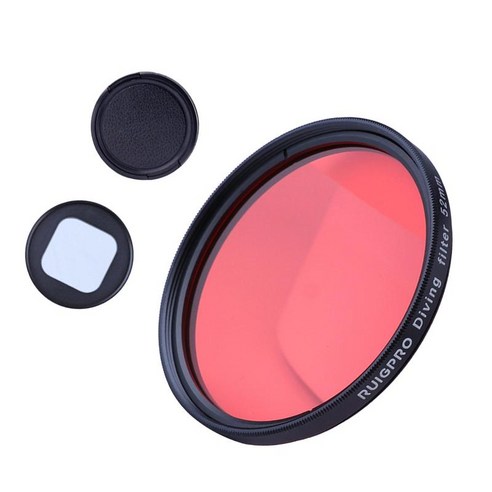 52mm 렌즈 필터 세트 + Hero 10/9용 렌즈 커버 액세서리 도구, 빨간색, 플라스틱