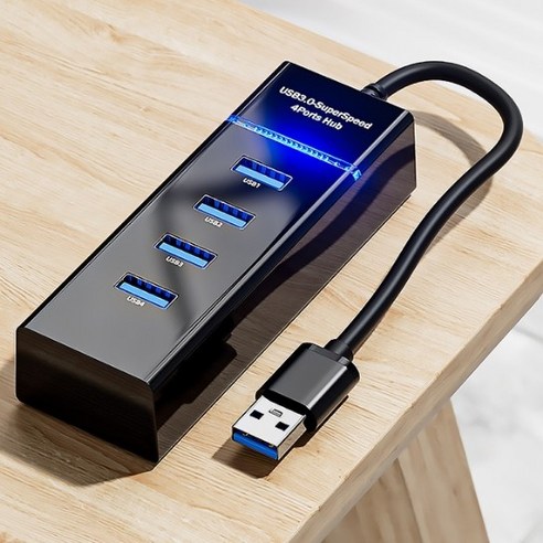 코시 뉴욕 USB3.0 4포트 허브 UH3356, 블랙