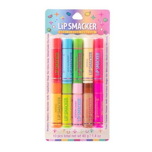 Lip Smacker Sanrio 헬로 키티 & 프렌즈 팩 - 모이스처라이징 립밤 10개 수분 공급 및 보호 크루얼티 프리, Orignal & Best