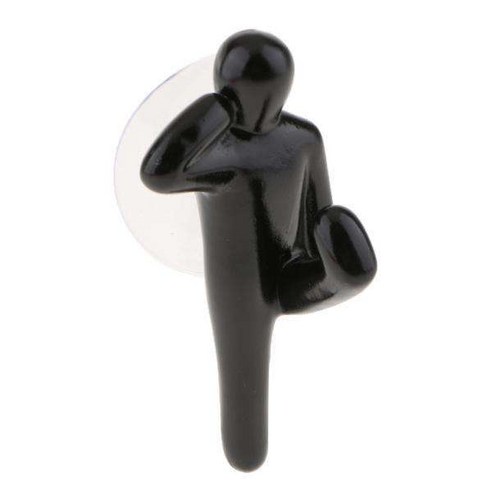 2x 크리에이티브 욕실 주방 흡입 컵, 8.5x4cm, PVC, 블랙
