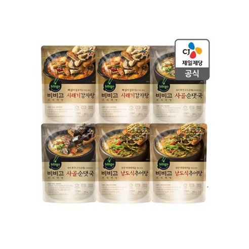비비고 별미국물요리세트(감자탕2/순대국2/추어탕2), 460g, 1세트