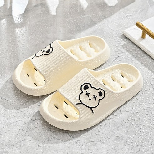 도림 엑스곰돌이 미끄럼방지 고급 EVA 욕실화, 블랙, 1개