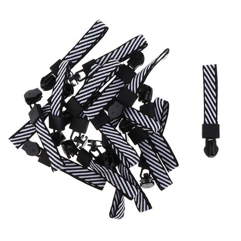 Ursmart 20pcs 금속 지퍼 풀러 웨빙 코드 지퍼 슬라이더/지퍼 풀러 지퍼 버클 DIY 재봉 액세서리, 블랙 화이트, 폴리 에스터 금속