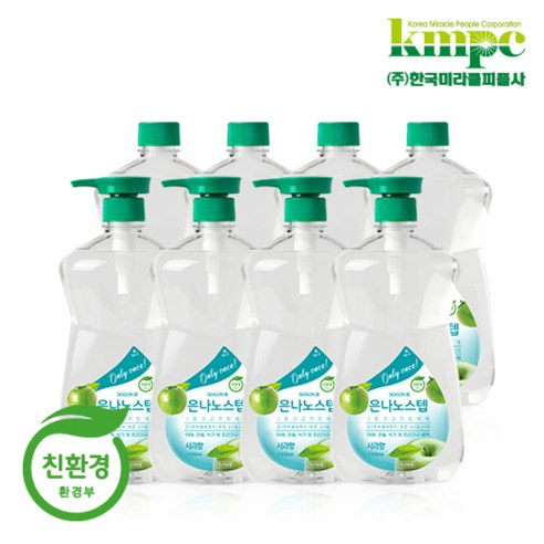 [KT알파쇼핑][VIP리필세트]시즌3 은나노스텝 주방세제(사과향) 1 100ml 8개, 1개