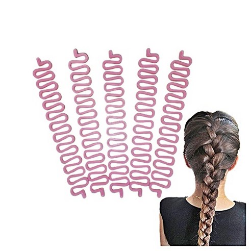 머리땋는 도구 헤어 스타일링 헤어 땋기 DIY 5pcs, 5개, 핑크