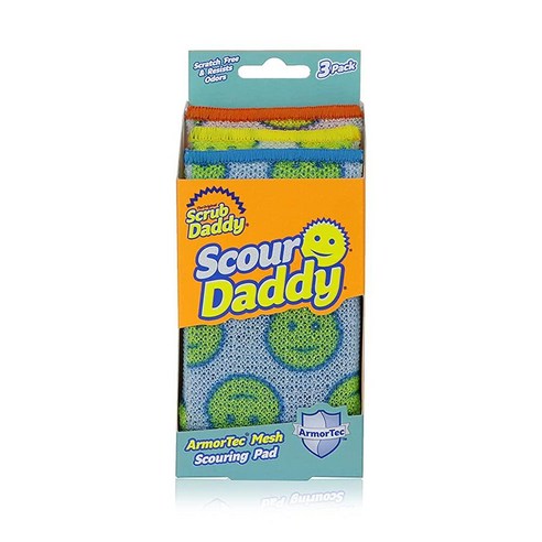 Scrub Daddy Scour Pads - Scour Daddy - 다양한 표면 수세미 패드 흡수성 내구성 FlexTexture 스폰지 따뜻한 물에서 부드러움 추위에서도