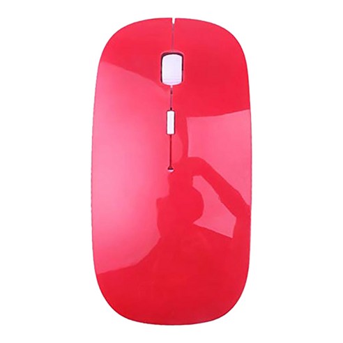 무선 광학 게임 마우스 2.4GHz USB 수신기 초박형 자동 마우스 컴퓨터 사무실 마우스 레드, 하나, 보여진 바와 같이