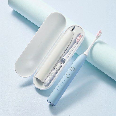 씨앤케어 휴대용 음파 전동칫솔 스마트 브러쉬 장착, 1개, 라이트블루, CP3005