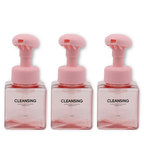 뉴앤룩 돔헤드 거품용기 핸드워시 디스펜서, 핑크, 3개, 250ml