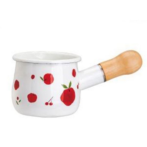 우유 냄비 우유 팬 냄비 따뜻한 Enamelware 주방 작은 조리기구 소스 팬 난방 버터 워머 미니 요리 냄비 커피 베이비, 레드 과일, 설명, 다른