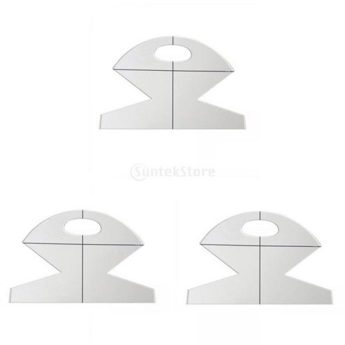 3 pcs 쉘 아늑한 템플릿 퀼트 템플릿 diy 바느질 공예 도구, 분명한, 10인치 및 15인치, 아크릴