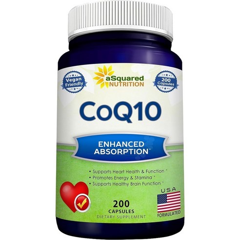 aSquare Nutrition CoQ10 400mg 코엔자임큐텐 코큐텐, 100카운트 (1팩), 200개, 1개