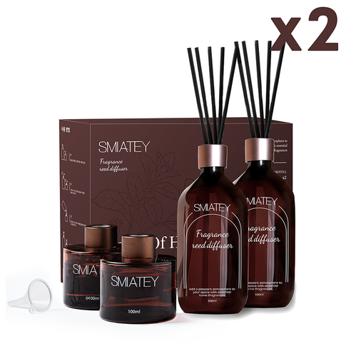 스미어티 프리미엄 클래식 대용량 디퓨저 선물세트, 4개, 호텔 목재, 500ml