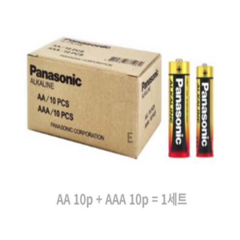 파나소닉 알카라인 건전지 AA 10p + AAA 10p, 1세트